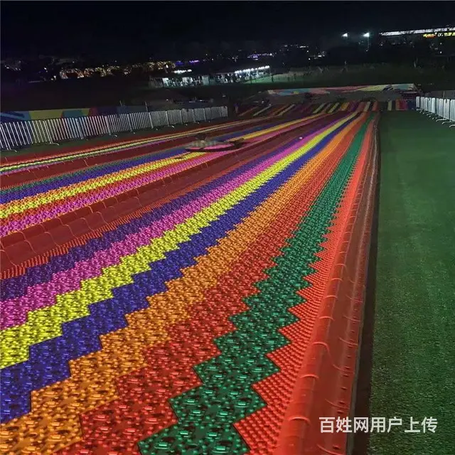 户外大型彩虹滑道出租一片好玩的七彩滑道租赁 - 图片 2